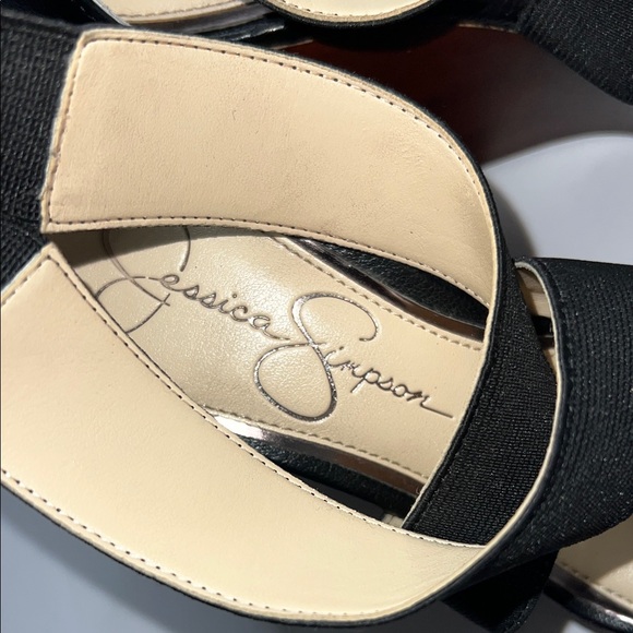 Jessica Simpson Black and Brown Wedge Sandals - Picture 2 of 10